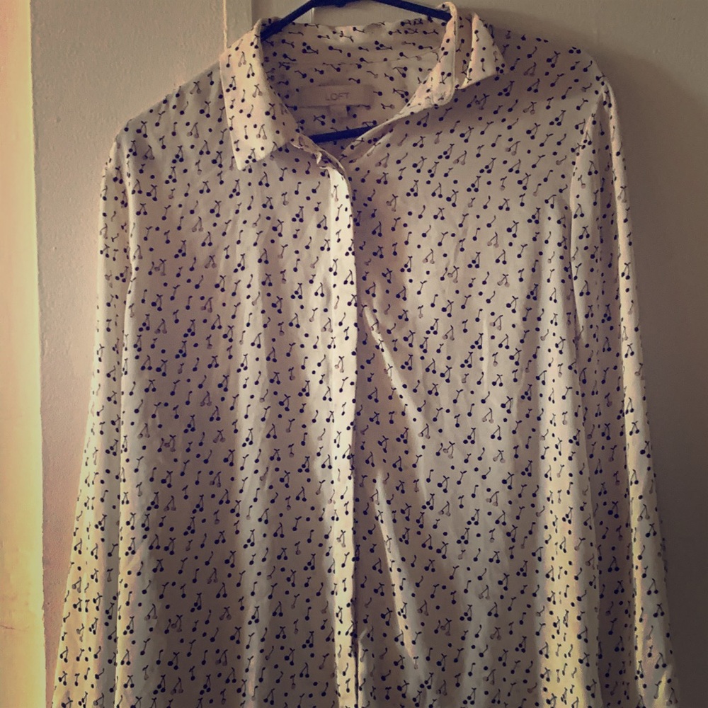 Ann Taylor Loft Button Up Blouse L